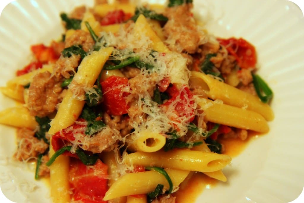 penne & sausage supper