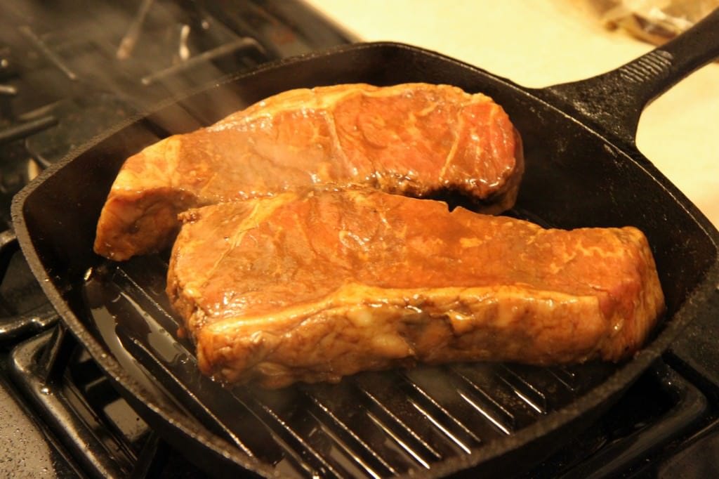 cooking steak