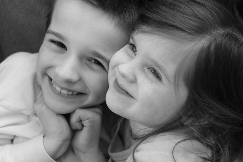 Ethan & Emily Snuggle 3 BW