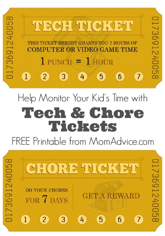 Printable Chore Ticket MomAdvice