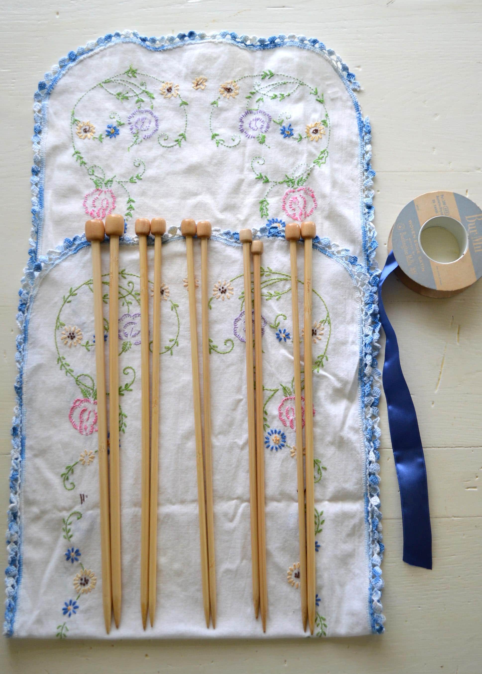 How To Make A Knitting Needle Holder From Vintage Linens MomAdvice