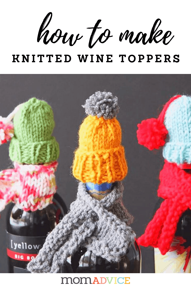 how to make knitted wine hats and scarves
