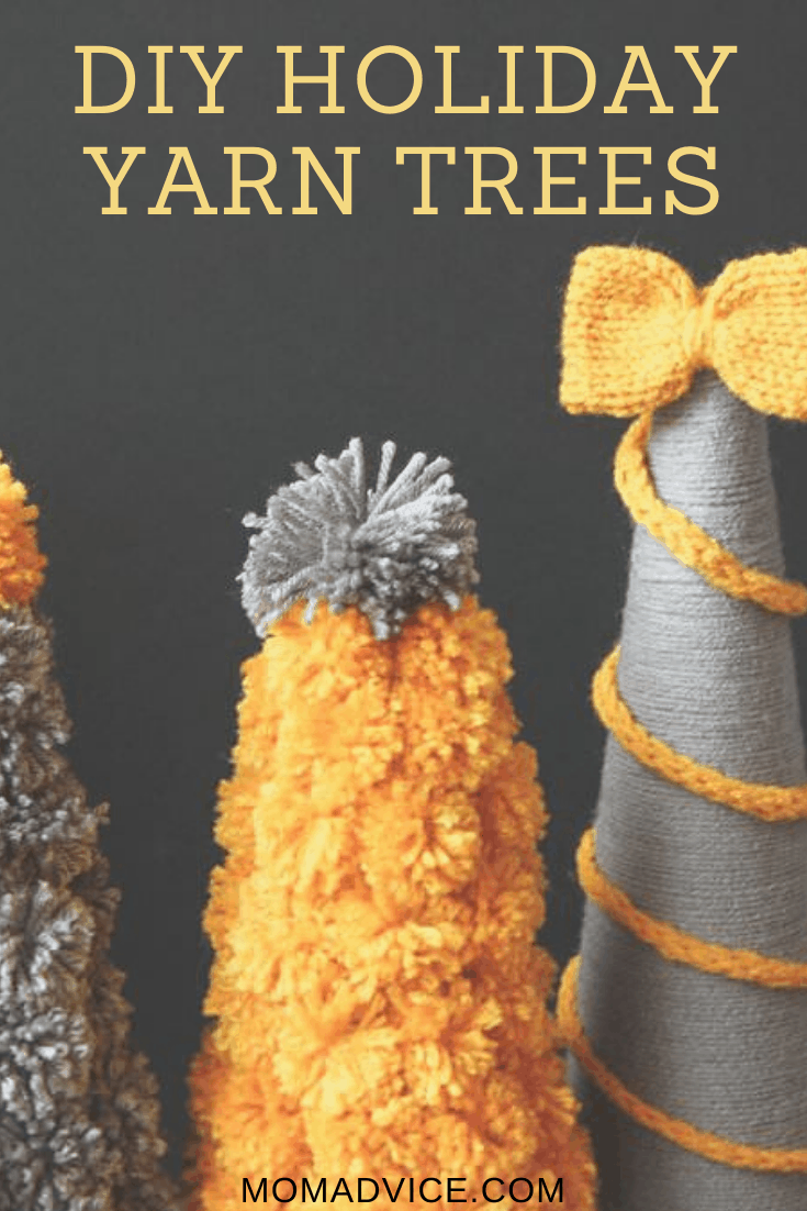 DIY Holiday yarn trees MomAdvice.com