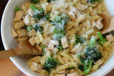 Chicken, Broccoli, & Fusilli in Garlic Cream Sauce