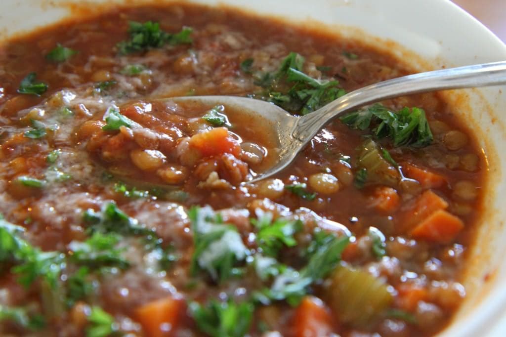 A Satisfying Supper: Lentil Soup with Homemade Whole Wheat Bread ...