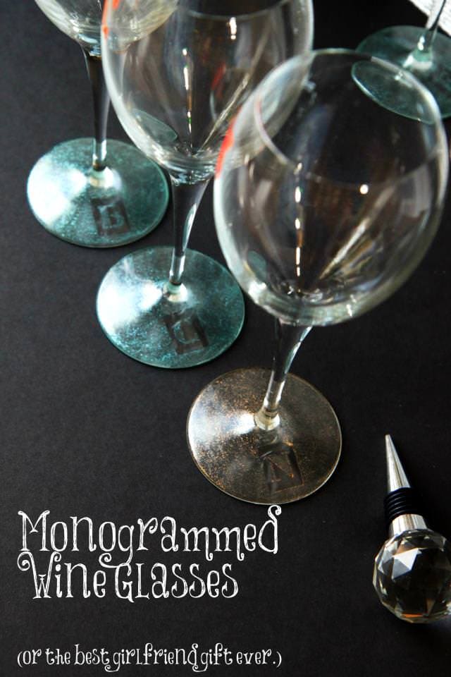 DIY Monogrammed Wine Glasses - MomAdvice