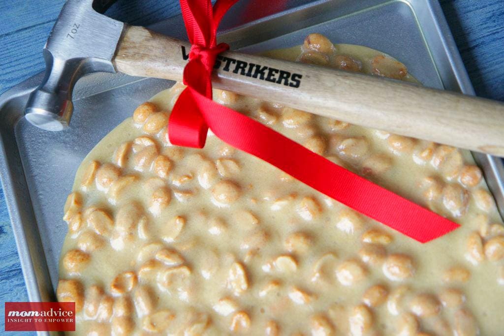 Easy Microwave Peanut Brittle Recipe (The BEST Gift Idea)- Packaged with a Mini Hammer