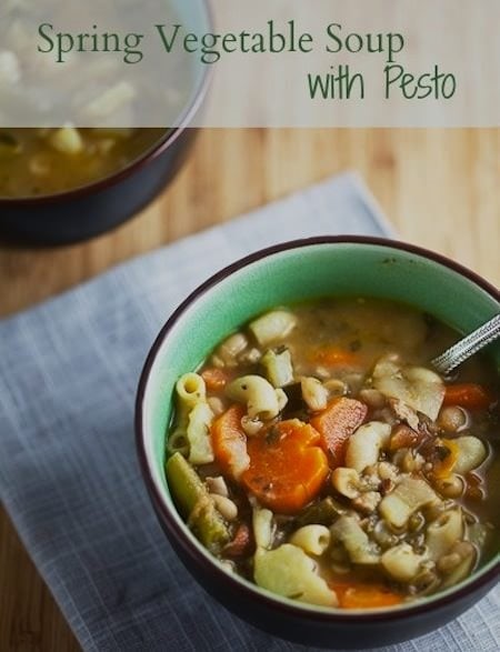 vegetable soup with pesto