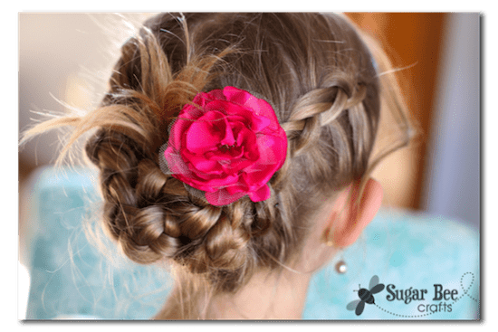 Braided hair with diy flower