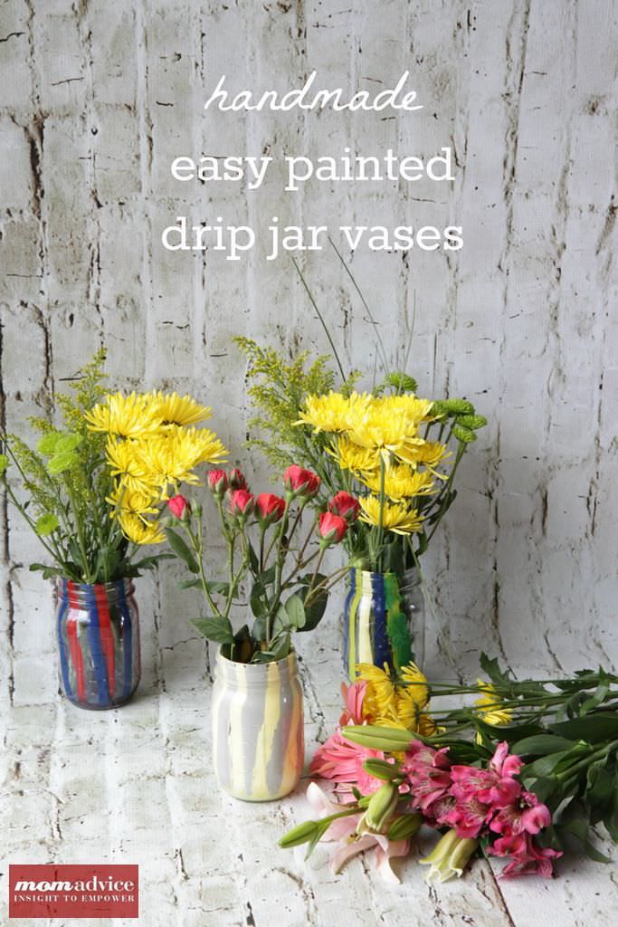 How to Make Painted Drip Jar Vases