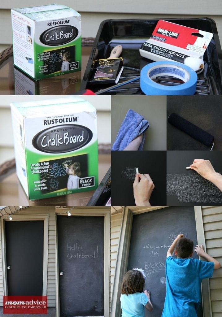 DIY Outdoor Chalkboard Door