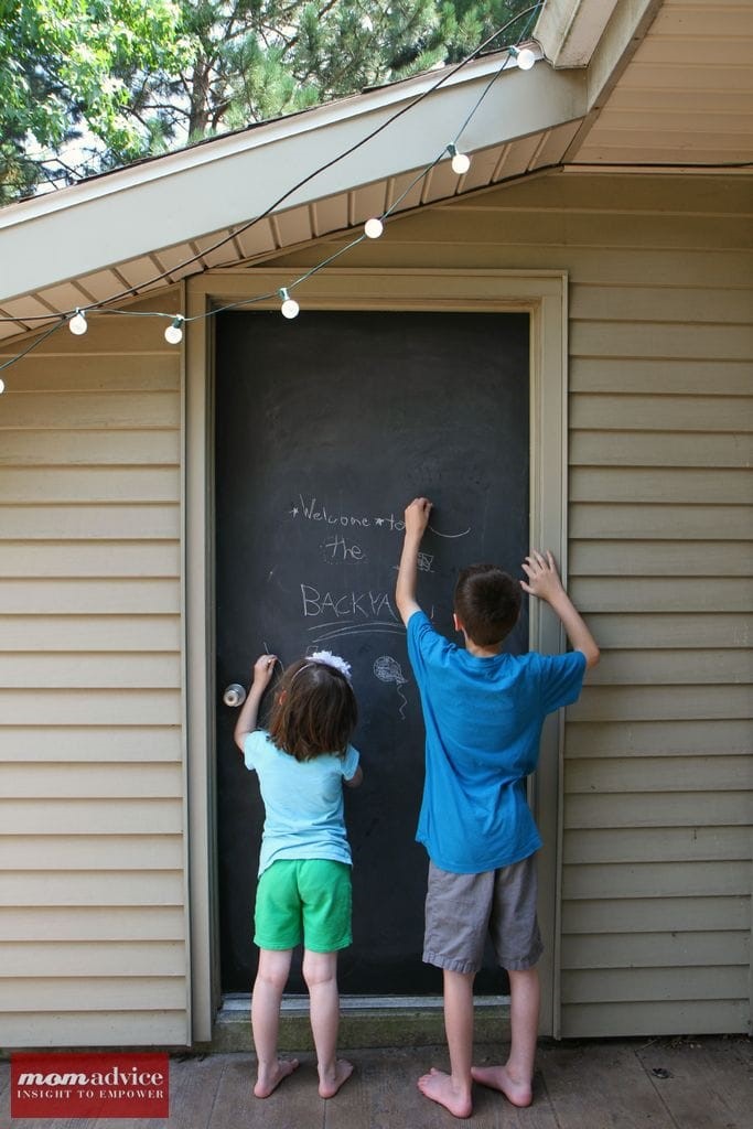 DIY Outdoor Chalkboard Door