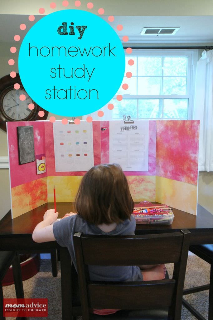 DIY Homework Study Station from MomAdvice.com.