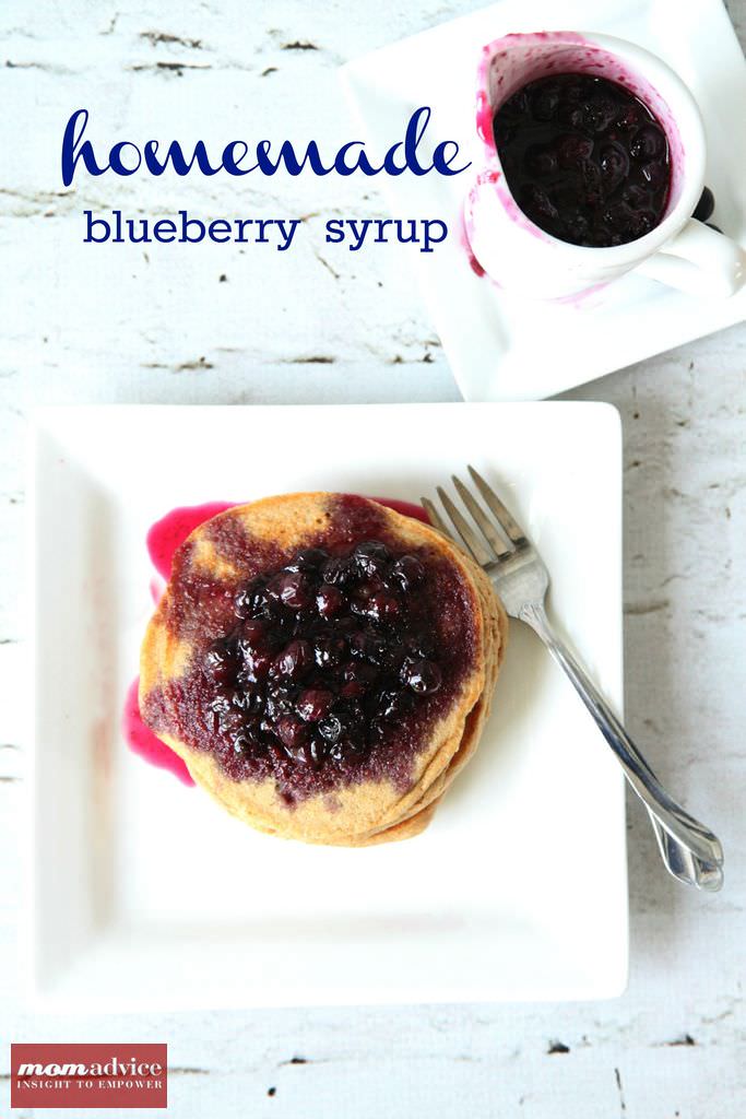 Homemade Blueberry Pancake Syrup from MomAdvice.com.