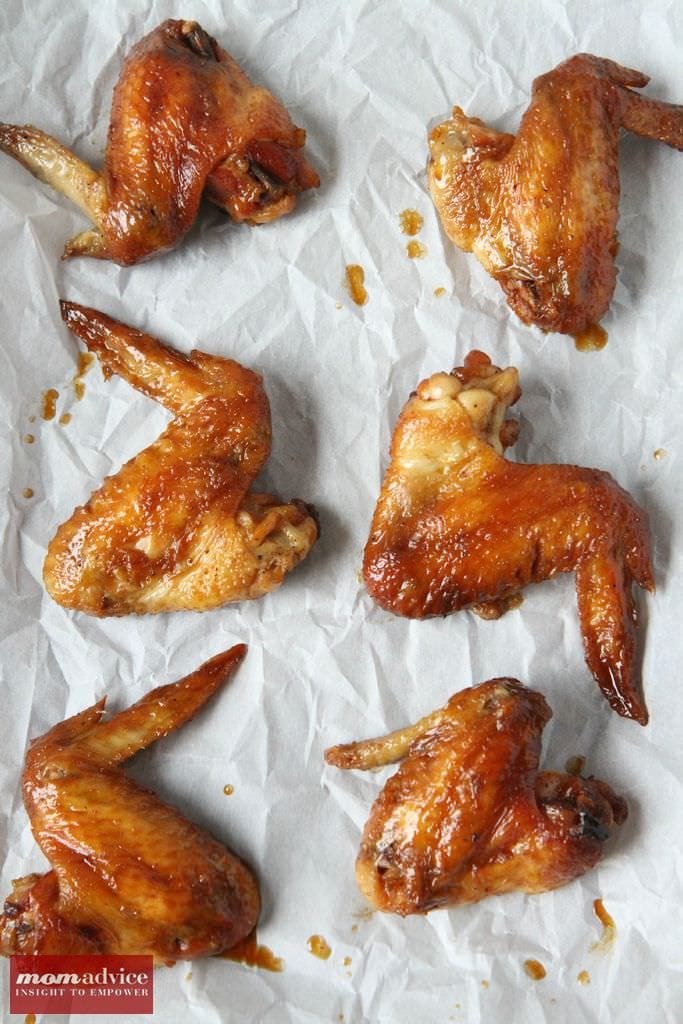 Slow Cooker Honey Bourbon Chicken Wings from MomAdvice.com.