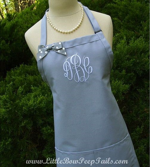 gray apron