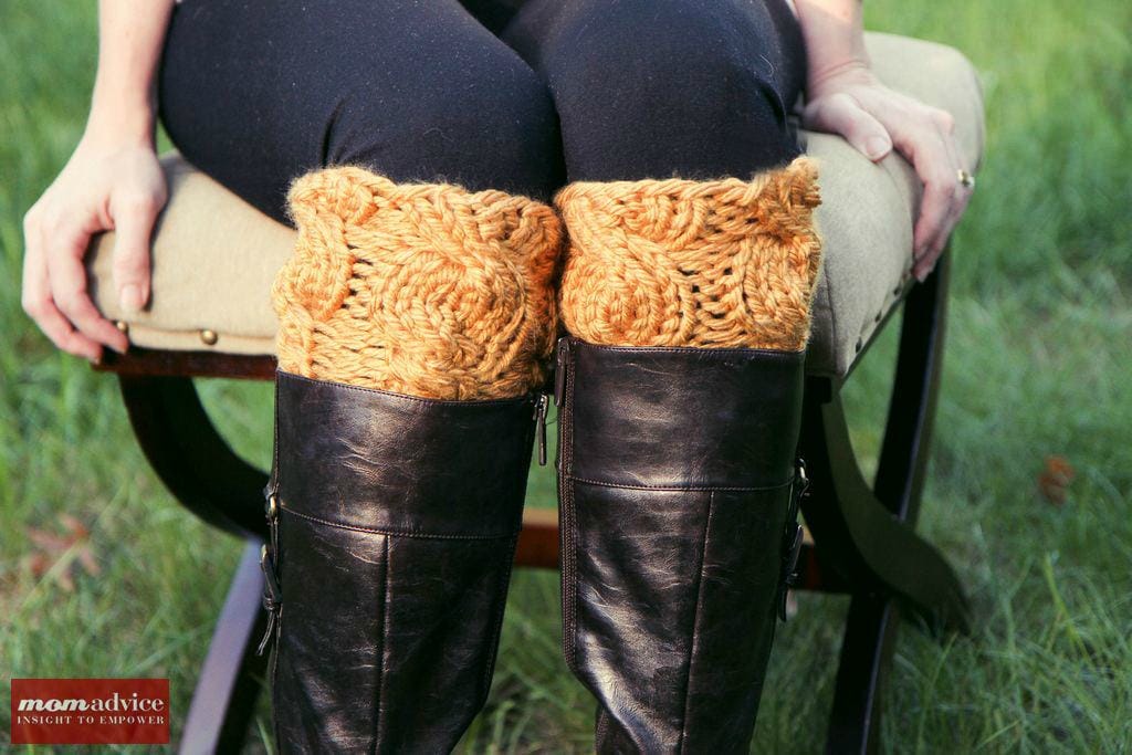 Easy Knitted Boot Cuffs (a 2 hour knit project)  featured on MomAdvice.com.