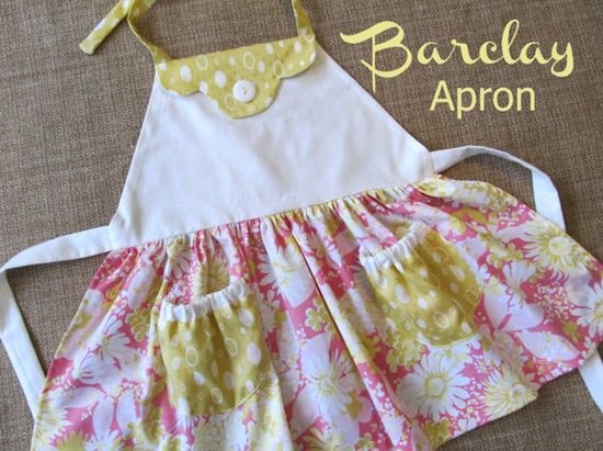 pink barclay apron