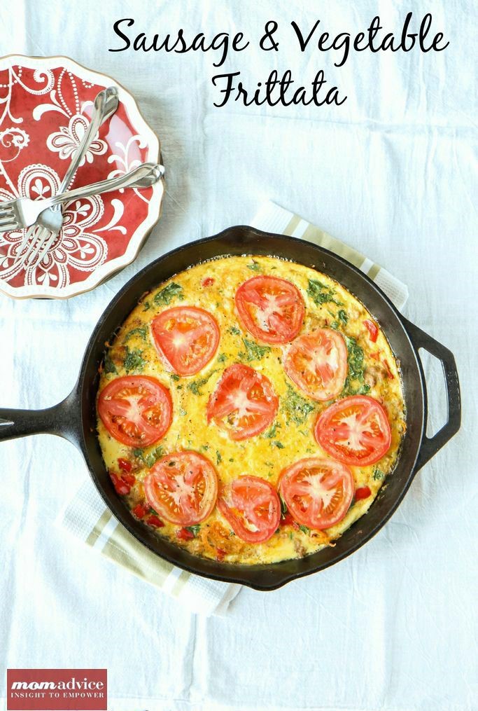 Easy Sausage & Vegetable Frittata from MomAdvice.com.
