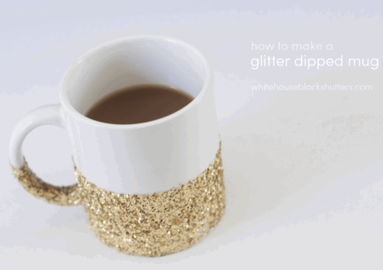 glitter-dipped mug
