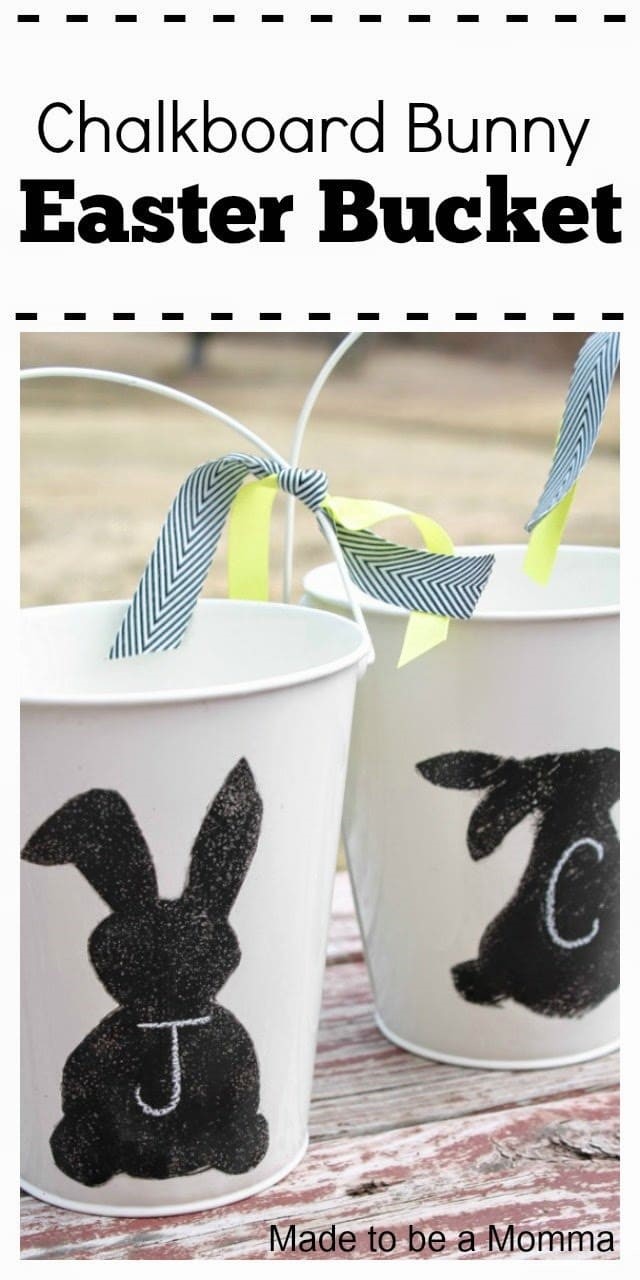 Chalkboard Bunny Easter Bucket