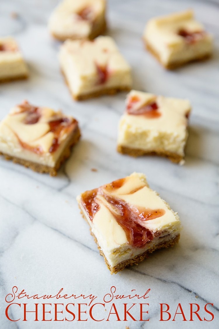 Strawberry Swirl Cheesecake Bar #recipe via MomAdvice.com