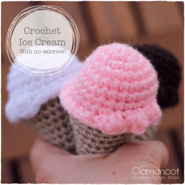 Crochet ice cream cones via Oomanoot