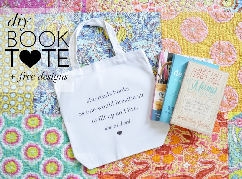 DIY Library Tote Bags with Free Printable Designs