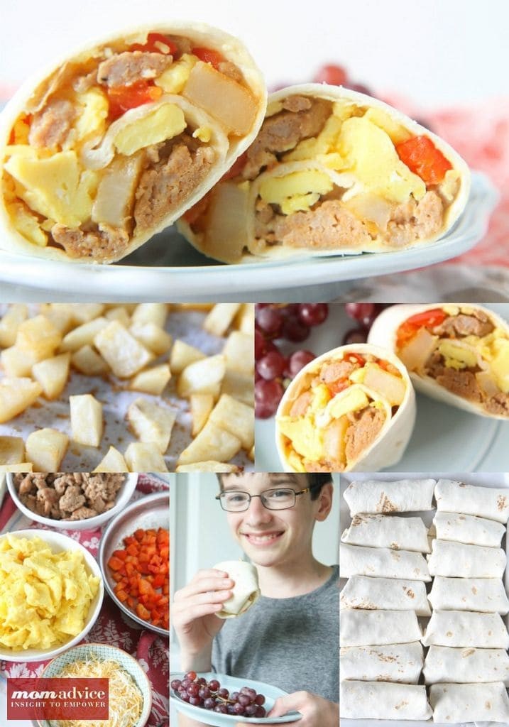 Make-Ahead Breakfast Burritos from MomAdvice.com