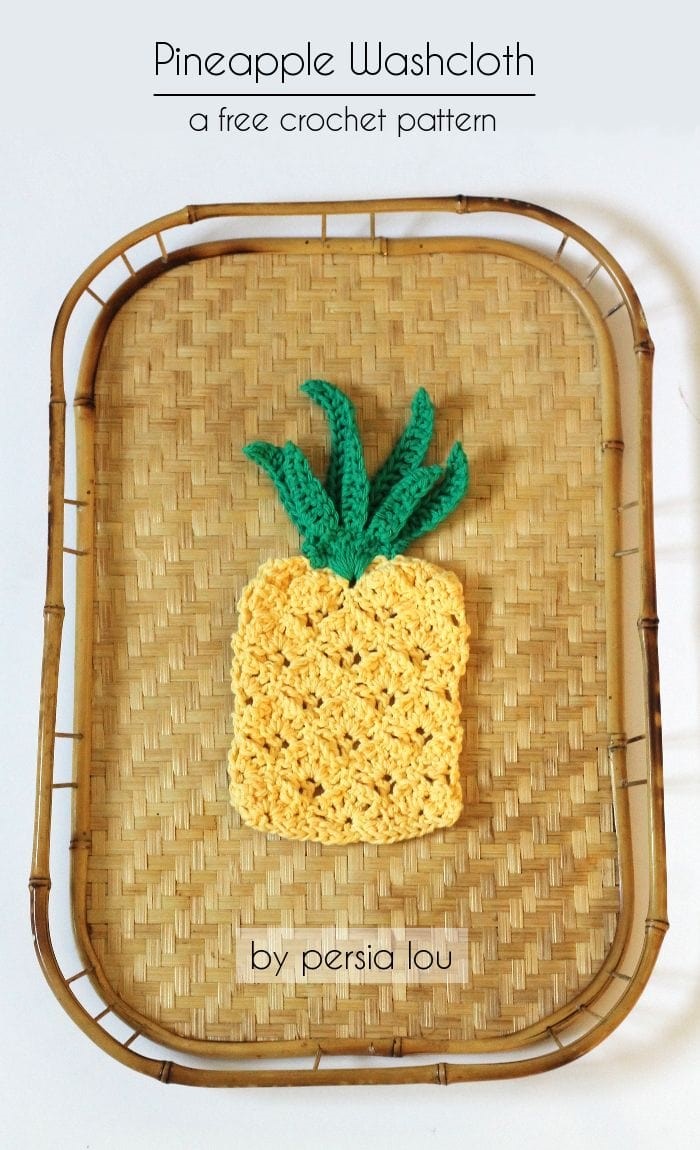 Pineapple crochet washcloth via Persia Lou