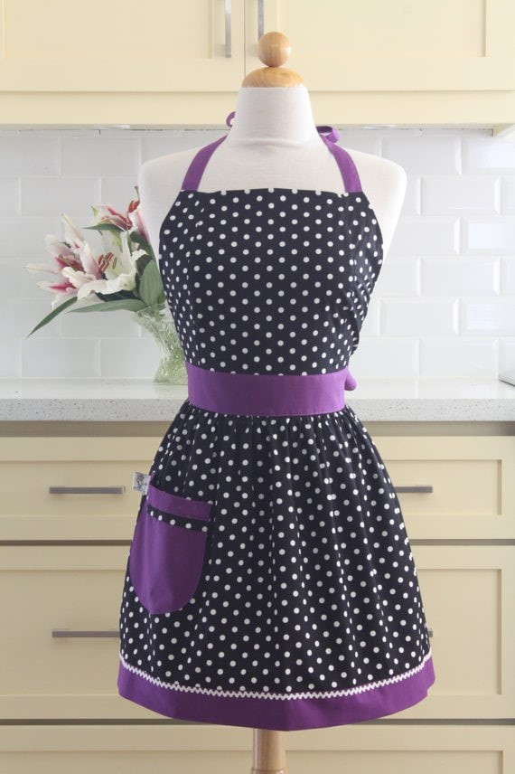 Black-purple apron via Etsy