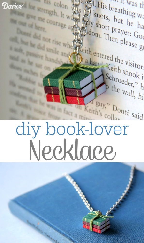 DIY book lover necklace via Darice