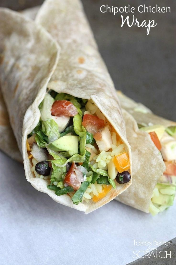 Chipotle Chicken Wraps via Tastes Better From Scratch
