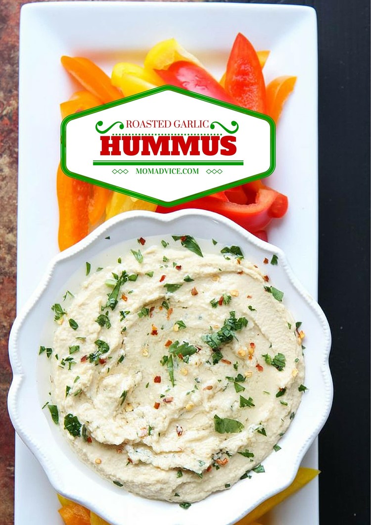 Roasted Garlic Hummus from MomAdvice.com