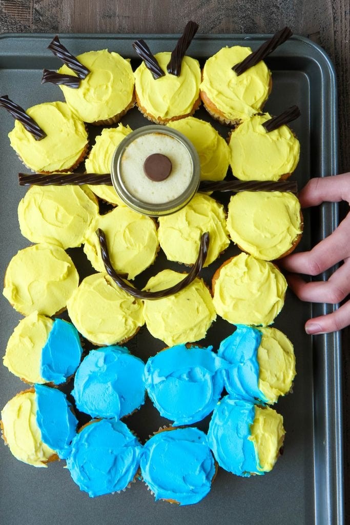 MINIONS Backyard Bash & Easy Cupcake Minion Tutorial from MomAdvice.com #MinionsParty