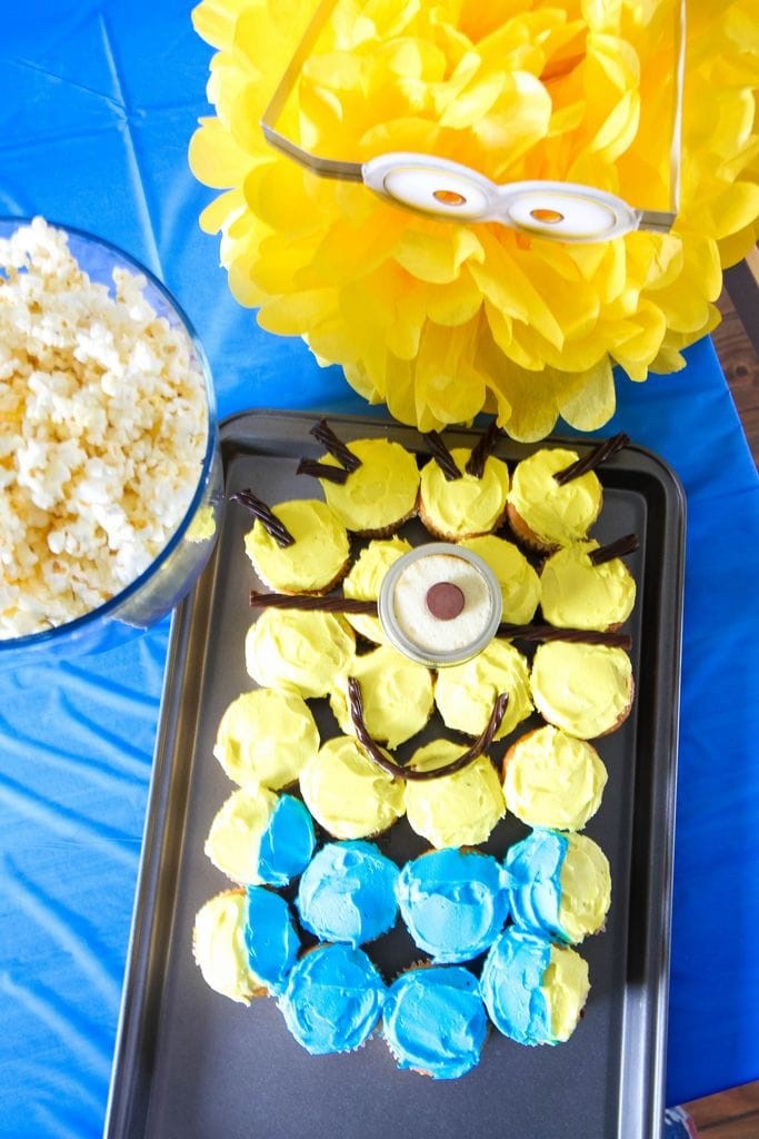 MINIONS Backyard Bash & Easy Cupcake Minion Tutorial from MomAdvice.com #MinionsParty