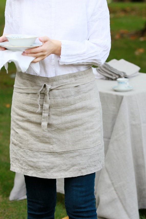 linen half apron