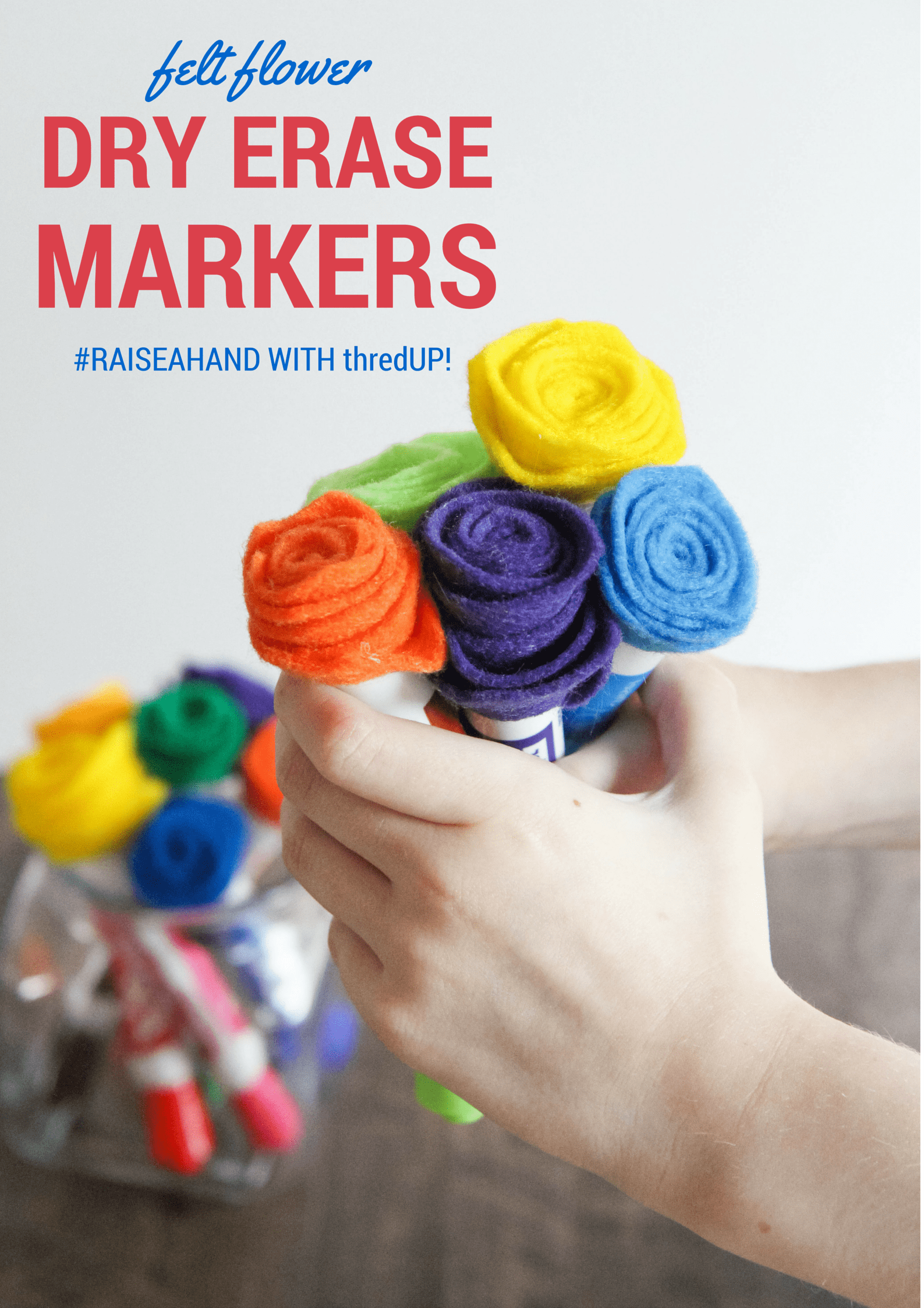 Raise A Hand for Teachers With thredUP (Felted Flower Dry Eraser Marker Bouquets) from MomAdvice.com
