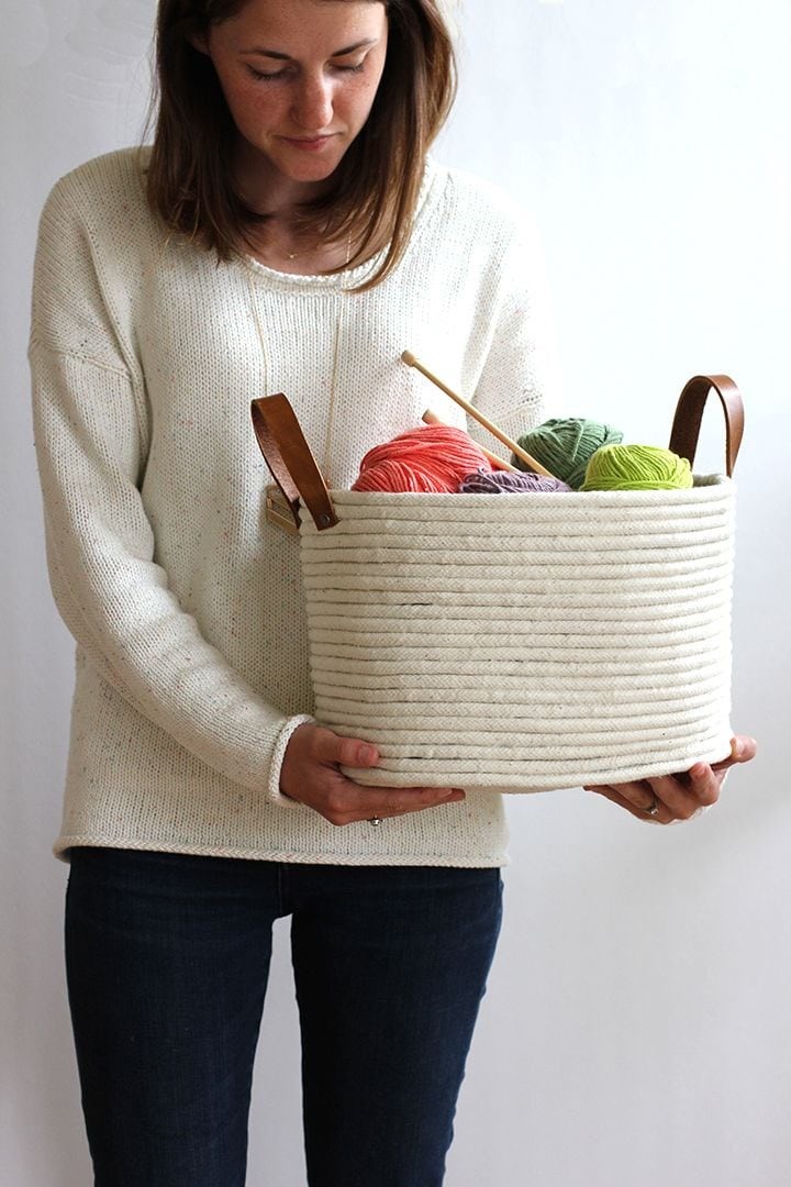 No Sew Coil Rope Basket via Allice and Lois