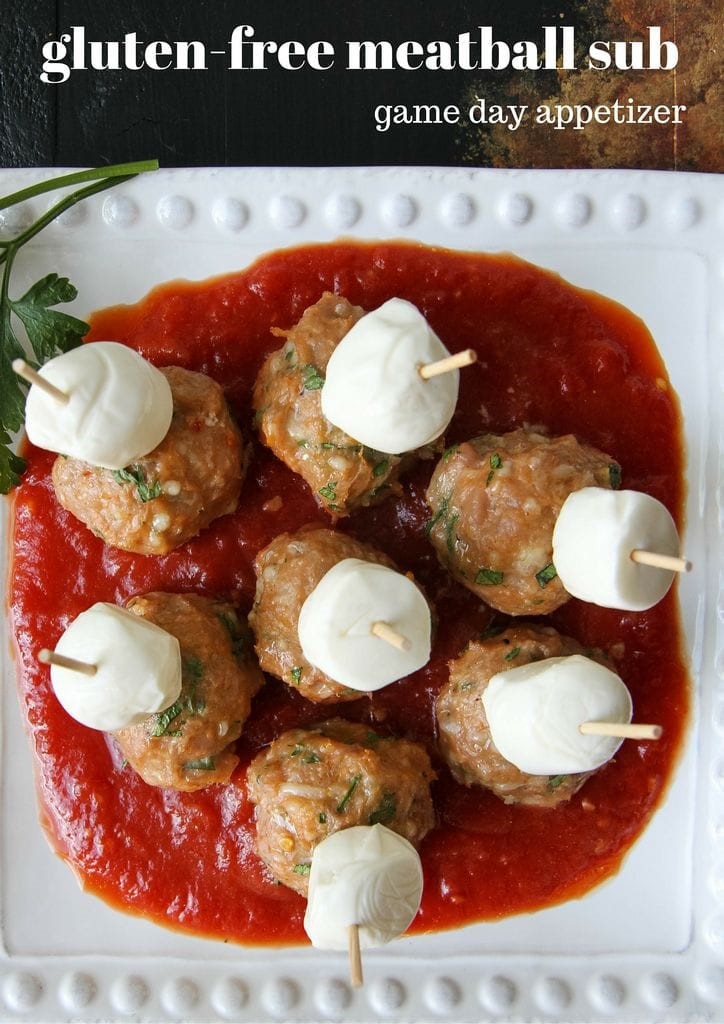 Gluten-Free Meatball Sub Game Day Appetizer from MomAdvice.com