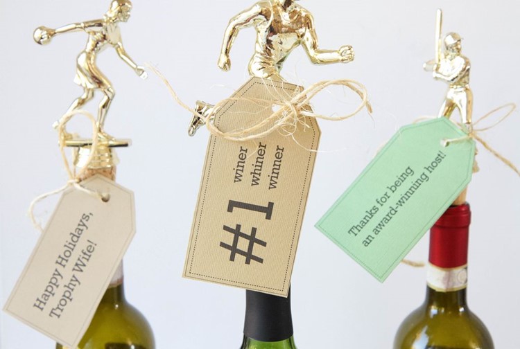 DIY Trophy Wine Toppers from MomAdvice.com
