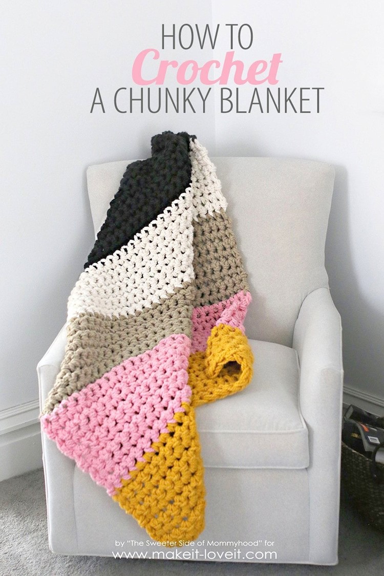 Crochet Chunky Blanket via Make It-Love It