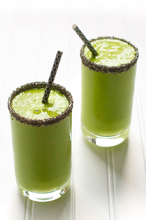 Healthy, delicious & easy - Mango Coconut Green Smoothie recipe for snack time or breakfast.