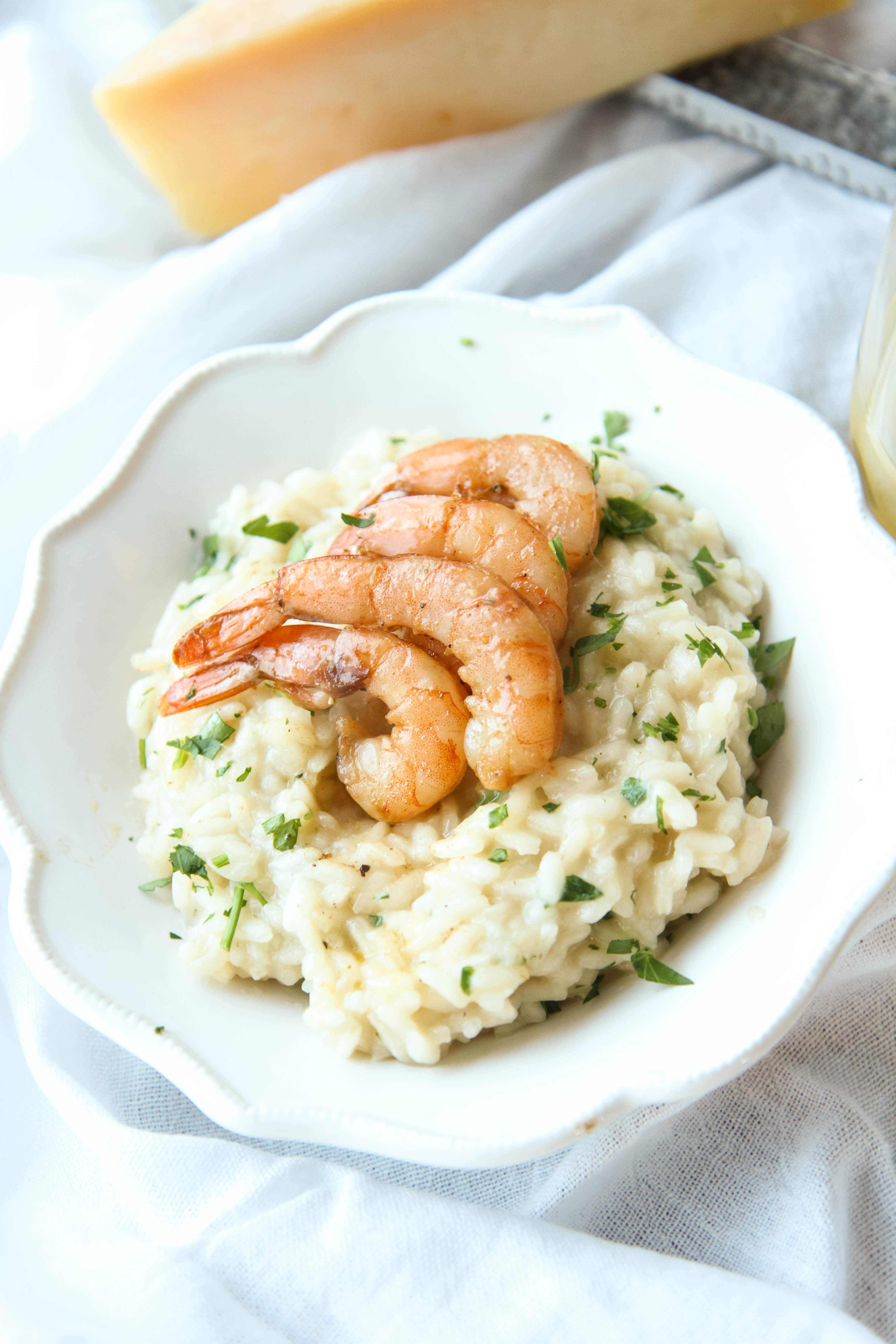 Parmesan Risotto With Roasted Shrimp