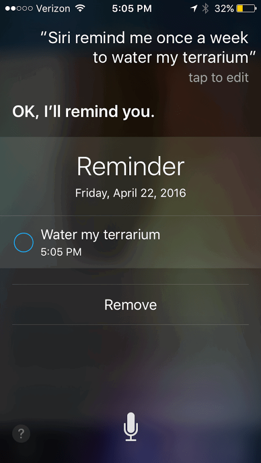 Siri Reminder To Water Plants