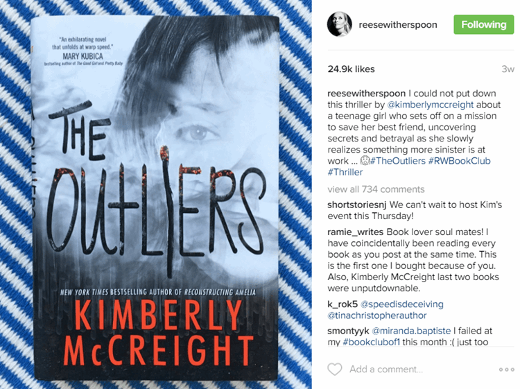 The Outliers featured on Reese Witherspoon's IG Feed