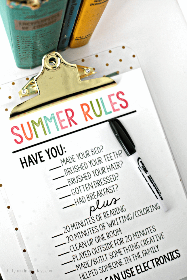 Summer Rules via Thirty Handmade Days