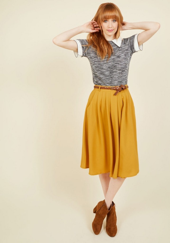 Mustard Midi Skirt