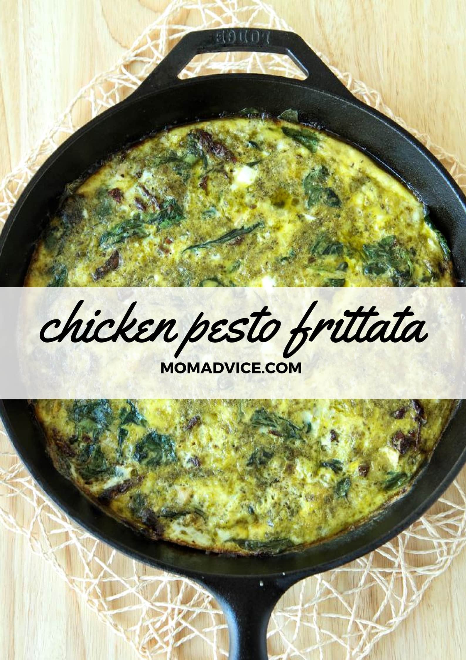 Chicken Pesto Frittata from MomAdvice.com