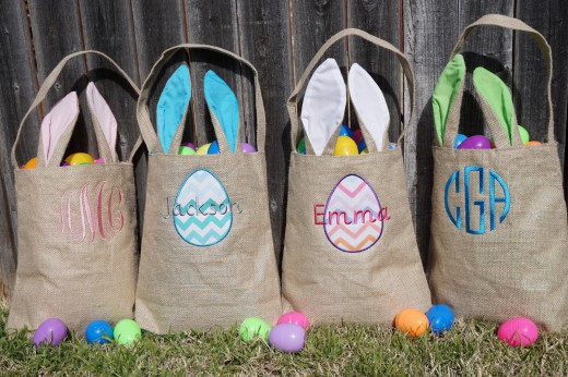 monogrammed easter totes